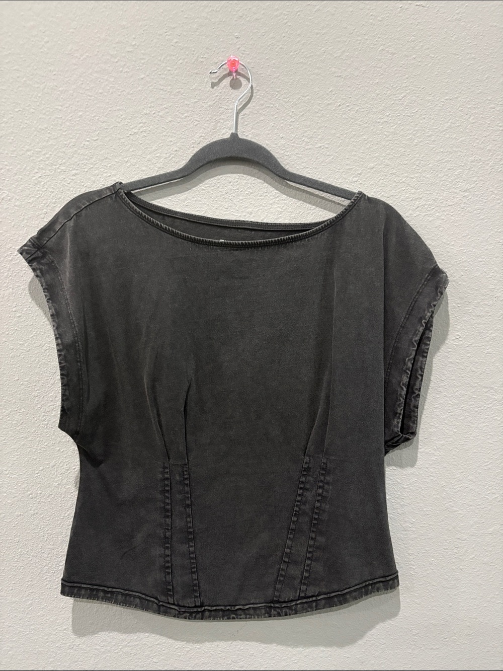 Pilcro Washed Black Short Sleeve Tee